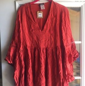 Reddish orange dress